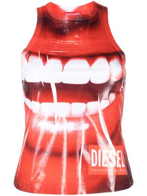 Diesel photograph-print tank top - Red