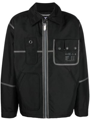 Diesel piped-trim canvas jacket - Black