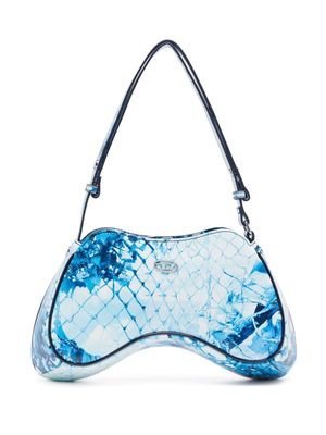 Diesel Play snakeskin-effect shoulder bag - Blue