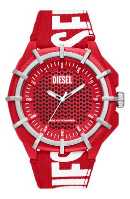 DIESEL® Framed Red Solar RPET Strap Watch