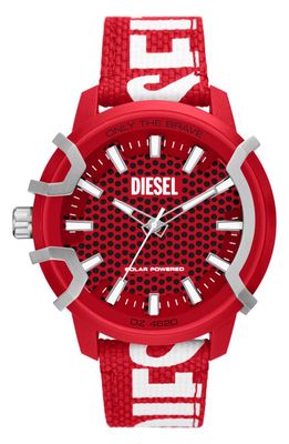 DIESEL® Griffed Red Solar RPET Strap Watch