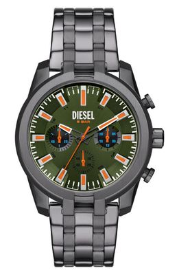 DIESEL® Mini Split Gunmetal Bracelet Chronograph Watch