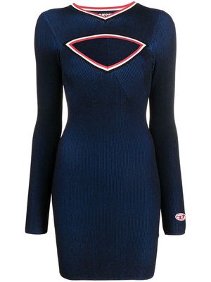 Diesel ribbed-knit cut-out dress - Blue