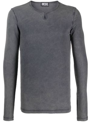 Diesel ribbed-knit long-sleeve T-shirt - Grey