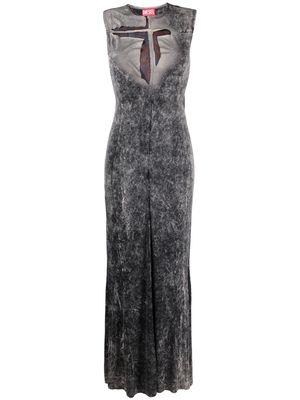 Diesel ripped distressed-effect maxi dress - Grey