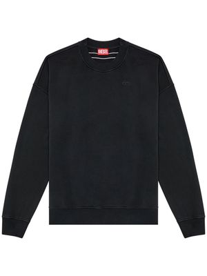 Diesel ripped logo-embroidered cotton sweatshirt - Black