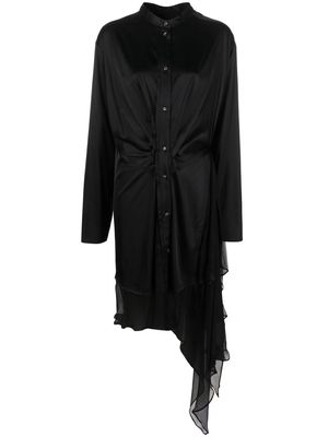 Diesel ruched scarf-neck shirt dress - Black
