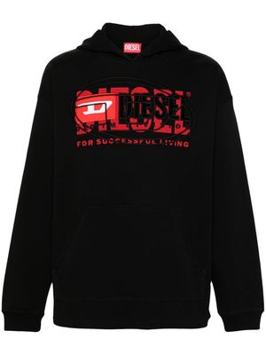 Diesel S-Baxt logo-embroidered hoodie - Black