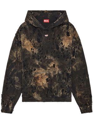 Diesel S-Boxt-Hood-N9 distressed cotton hoodie - Black