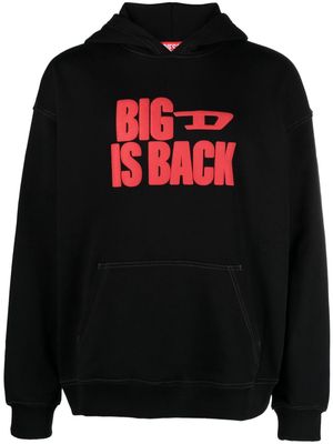 Diesel S-Boxt rubberised-logo cotton hoodie - Black