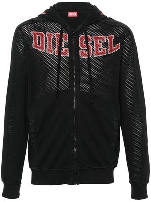 Diesel S-Crek logo-print hoodie - Black