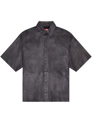 Diesel S-EMIN-LTH leather shirt - Black