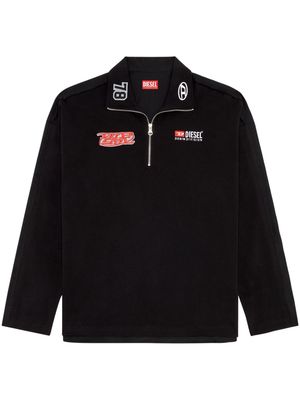 Diesel S-Gander-R quarter-zip shirt jumper - Black