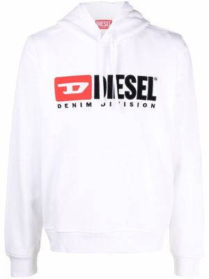 Diesel S-Ginn embroidered-logo hoodie - White