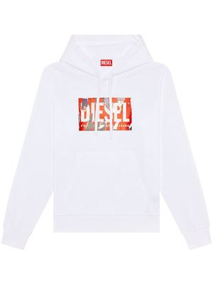 Diesel S-Ginn-Hood-L4 logo-print hoodie - White