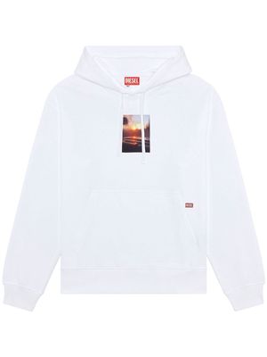 Diesel S-Macs-Hood-L6 photo-print hoodie - White