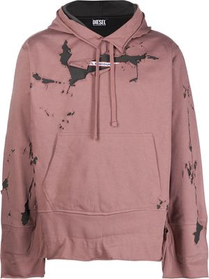 Diesel S-Macs-Hoodoff logo-print hoodie - Pink