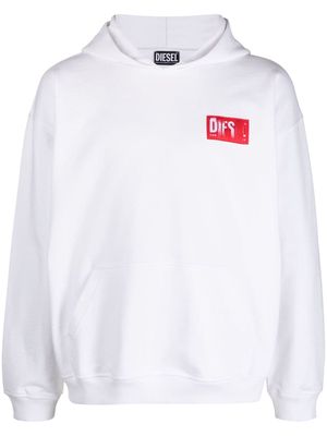 Diesel S-Nlabel logo-appliqué hoodie - White
