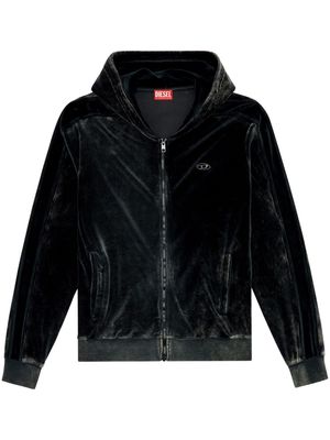 Diesel S-Oclock chenille hoodie - Black
