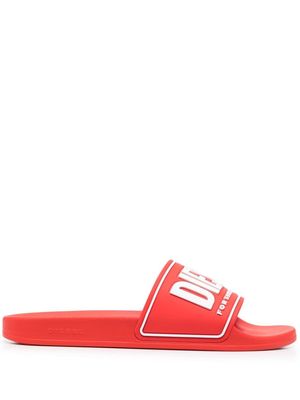 Diesel Sa-Mayemi Cc logo-embossed sildes - Red
