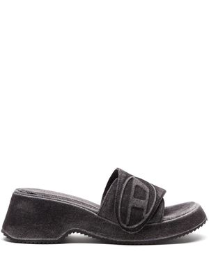 Diesel Sa-Oval D Pf W denim sandals - Black