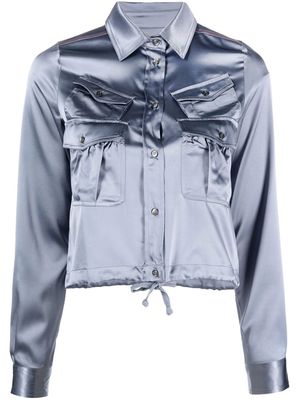Diesel satin-finish cropped blouse - Blue