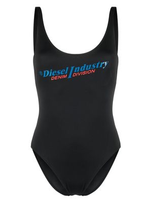 Diesel scoop-back logo-print swimsuit - Black