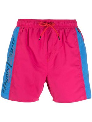 Diesel side-logo swim shorts - Pink