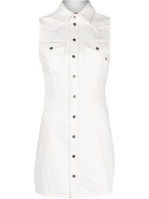 Diesel sleeveless denim shirtdress - White
