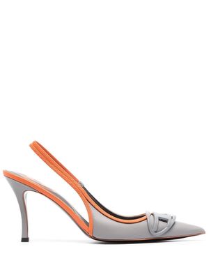 Diesel slingback leather 100mm pumps - Grey