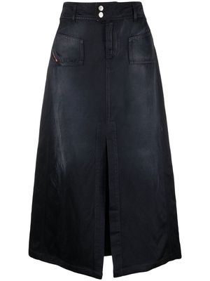 Diesel slit-detail denim maxi skirt - Black