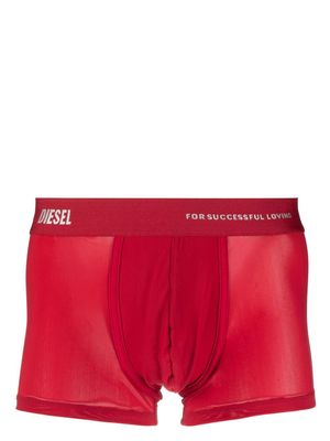 Diesel slogan-waistband mesh briefs - Red