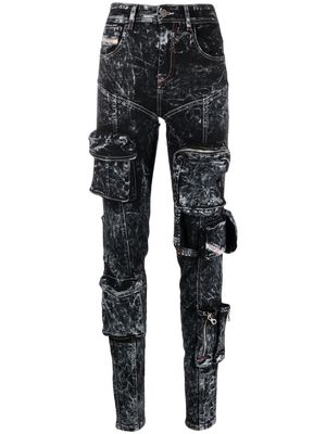 Diesel stonewash cargo skinny jeans - Black
