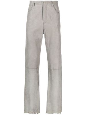 Diesel straight-leg leather trousers - Grey