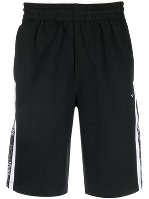 Diesel stripe-detail performance shorts - Black