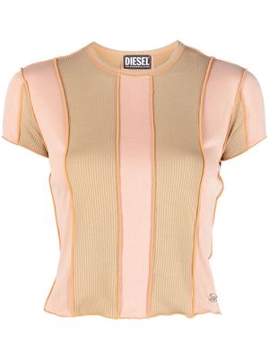Diesel stripe-paneling fitted T-shirt - Neutrals