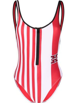 Diesel stripe-print swimsuit - Red