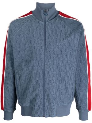 Diesel stripe-sleeve zip-up sweatshirt - Blue