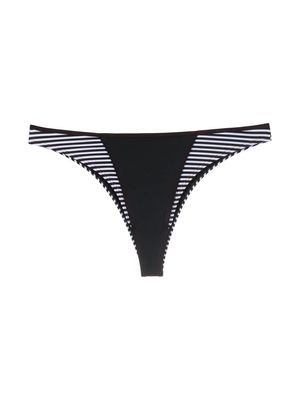 Diesel striped logo-patch bikini bottoms - Black