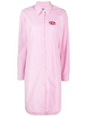 Diesel striped long-sleeved shirtdress - Pink