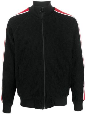 Diesel striped-sleeves zip-up jacket - Black