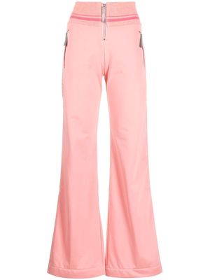 Diesel striped-waistband flared trousers - Pink