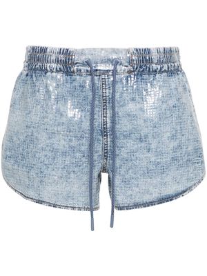 Diesel Sunny check-pattern denim shorts - Blue