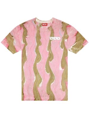 Diesel Swirly-print cotton T-shirt - Pink