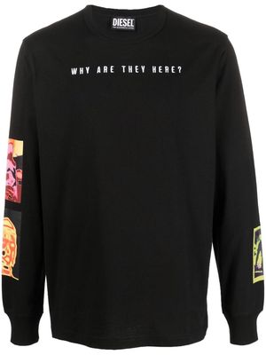 Diesel T-Just graphic-print long-sleeve T-shirt - Black