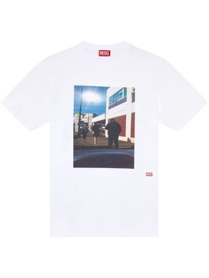 Diesel T-Just-L9 photograph-print cotton T-shirt - White