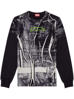 Diesel T-Just-Ls-N abstract-print sweatshirt - Black