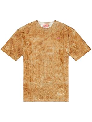 Diesel T-Massi cracked-effect T-shirt - Brown
