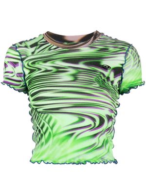 Diesel T-Skinzyl digital optical-print T-shirt - Green