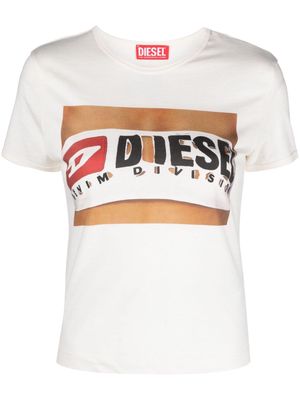 Diesel T-Uncutie-Long-N17 cotton T-shirt - White